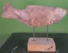 Product image 7 of the product “carved koi wood on stand S made from teak root pieces, 53cm length ”